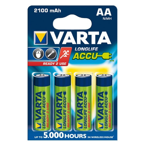 4x Varta Longlife Akkus 2100mAh f. Fuji FinePix A100