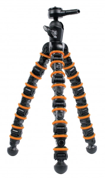 Flexibles Kamera Stativ schwarz orange f. Casio Exilim EX-Z1000