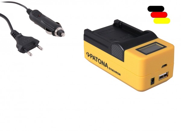 Akkuladegerät  LCD Display Micro-USB für Canon FV1